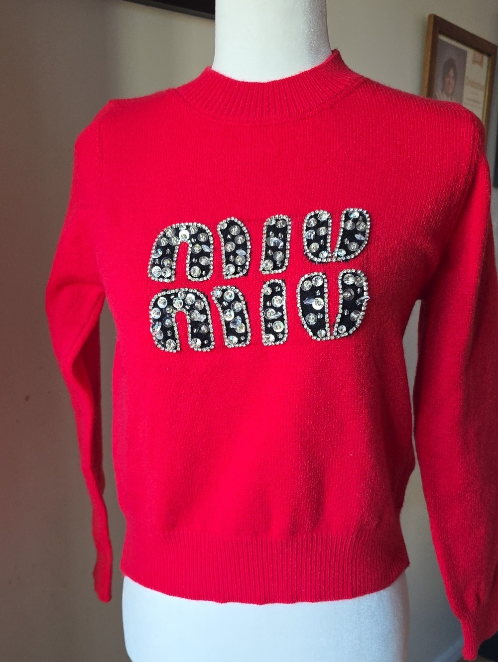 MiuMiu Red Crewneck Sweater